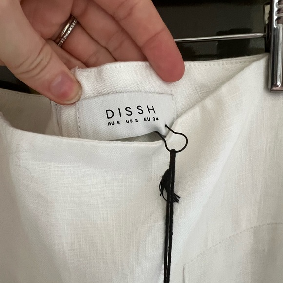 Dissh White Aisle Linen Wide Leg Pants - Picture 4 of 7